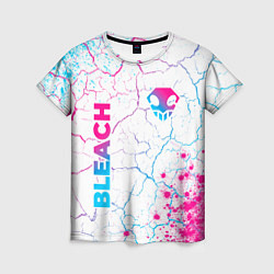 Футболка женская Bleach neon gradient style: надпись, символ, цвет: 3D-принт