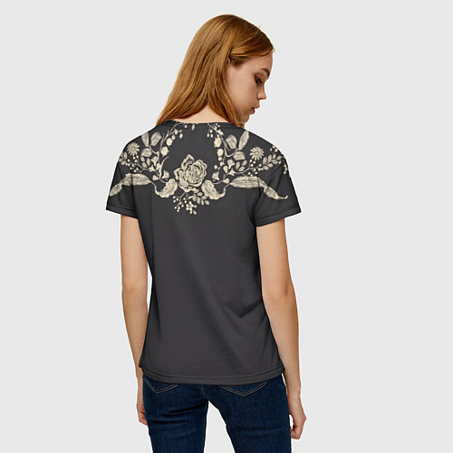 Женская футболка Винтажная роза / 3D-принт – фото 4