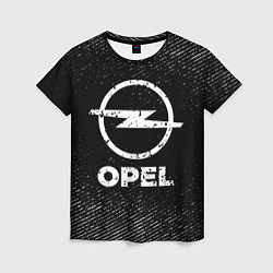 Женская футболка Opel с потертостями на темном фоне