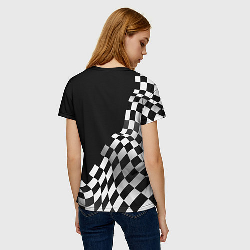 Женская футболка Daewoo racing flag / 3D-принт – фото 4