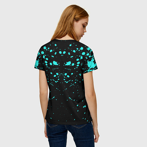 Женская футболка Енот в стиле киберпанк / 3D-принт – фото 4