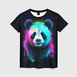 Женская футболка Панда в неоновых красках