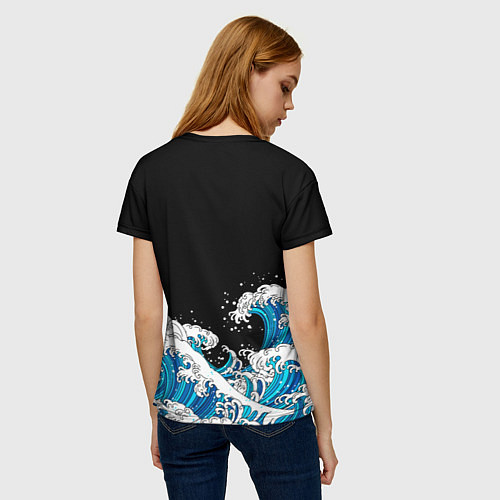 Женская футболка Гиу Томиока на фоне волн / 3D-принт – фото 4