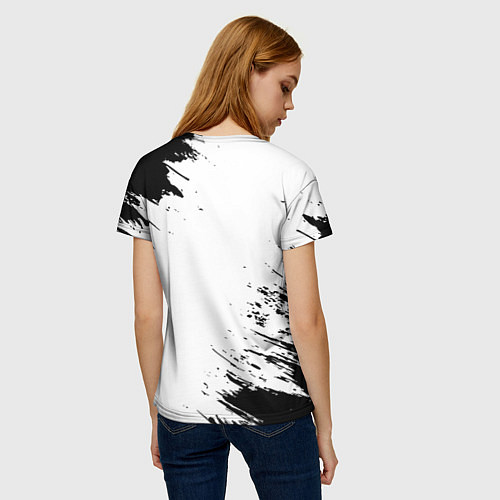 Женская футболка Disturbed рок кот на светлом фоне / 3D-принт – фото 4