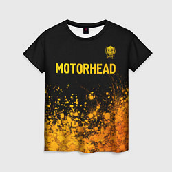 Женская футболка Motorhead - gold gradient: символ сверху