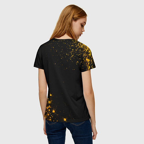Женская футболка Babymetal - gold gradient: надпись, символ / 3D-принт – фото 4