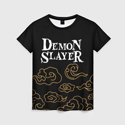 Женская футболка Demon Slayer anime clouds
