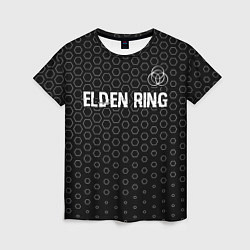 Женская футболка Elden Ring glitch на темном фоне: символ сверху