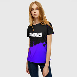 Футболка женская Ramones purple grunge, цвет: 3D-принт — фото 2