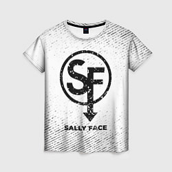 Женская футболка Sally Face с потертостями на светлом фоне