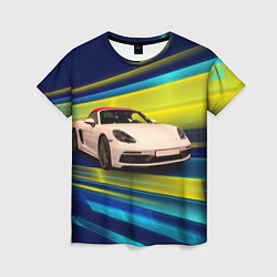 Женская футболка Спорткар Porsche в движении