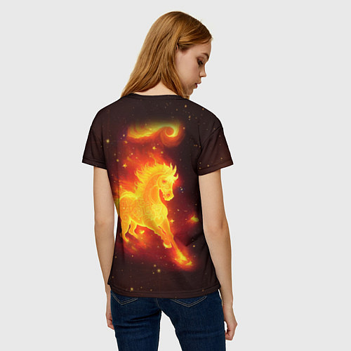 Женская футболка Огненный конь мчится / 3D-принт – фото 4