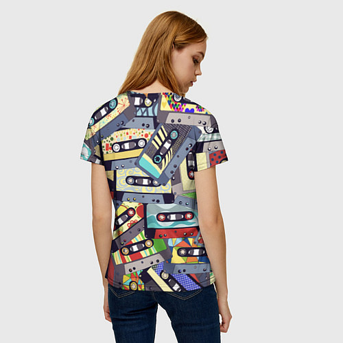 Женская футболка Касеты 80-е / 3D-принт – фото 4