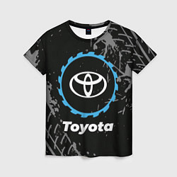 Женская футболка Toyota в стиле Top Gear со следами шин на фоне