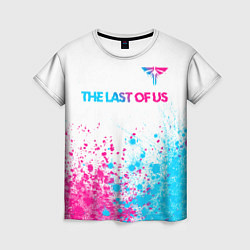 Женская футболка The Last Of Us neon gradient style: символ сверху
