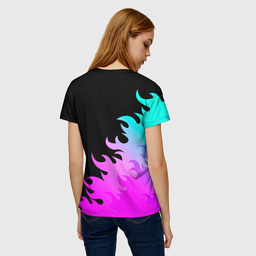 Женская футболка Thousand Foot Krutch неоновый огонь / 3D-принт – фото 4