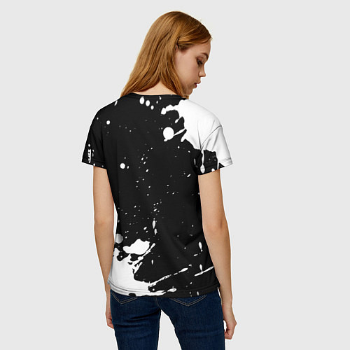 Женская футболка Nazareth и рок символ на темном фоне / 3D-принт – фото 4