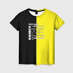 Женская футболка Лимонно-черный фон