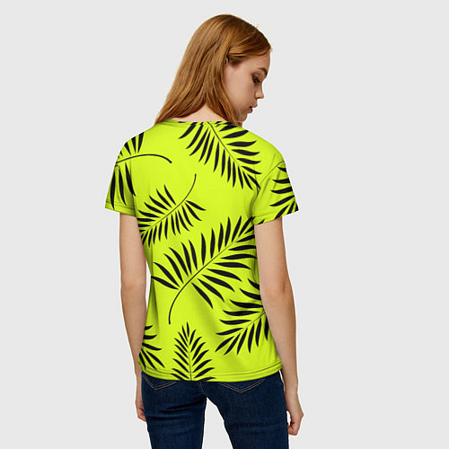 Женская футболка Пальмовые ветви / 3D-принт – фото 4
