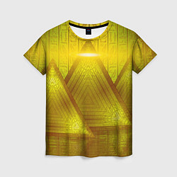 Женская футболка Золотые пирамиды и треугольники