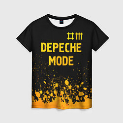 Футболка женская Depeche Mode - gold gradient: символ сверху, цвет: 3D-принт