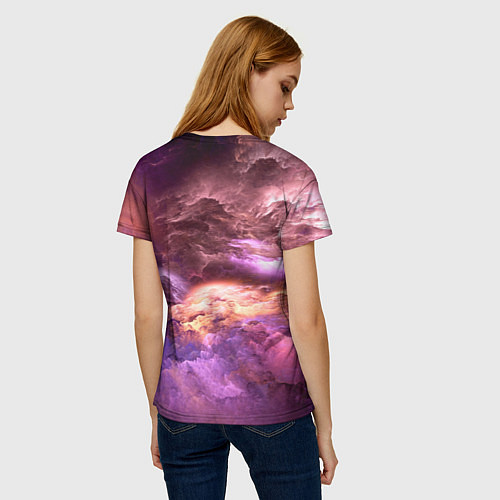 Женская футболка Фиолетовое облако / 3D-принт – фото 4