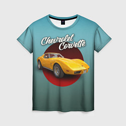 Женская футболка Американский спорткар Chevrolet Corvette Stingray