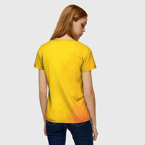 Женская футболка Цветной воробей / 3D-принт – фото 4
