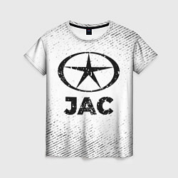 Женская футболка JAC с потертостями на светлом фоне