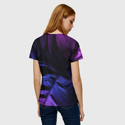 Женская футболка Thirty Seconds to Mars neon monstera / 3D-принт – фото 4