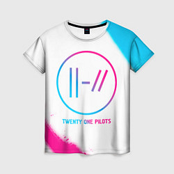 Женская футболка Twenty One Pilots neon gradient style