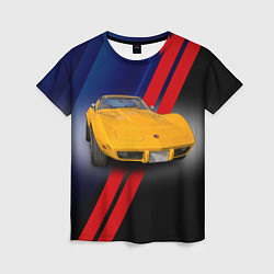 Футболка женская Классический спорткар Chevrolet Corvette Stingray, цвет: 3D-принт