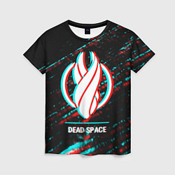 Женская футболка Dead Space в стиле glitch и баги графики на темном