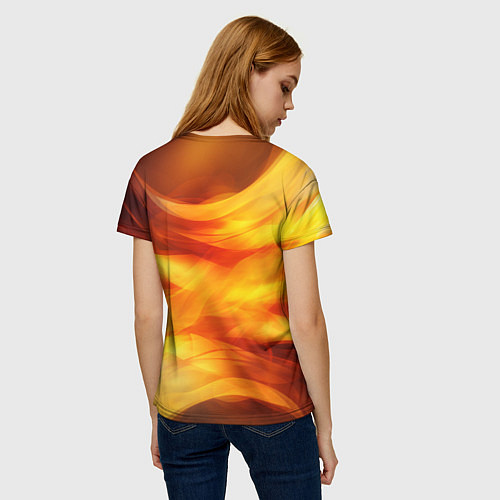 Женская футболка Огонь: арт нейросети / 3D-принт – фото 4