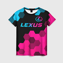 Женская футболка Lexus - neon gradient: символ сверху