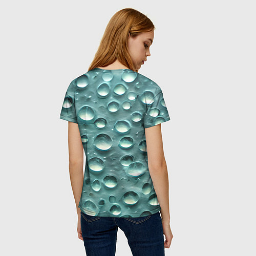 Женская футболка Кристальные капли / 3D-принт – фото 4
