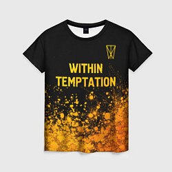 Женская футболка Within Temptation - gold gradient: символ сверху