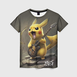 Женская футболка Pikachu rock