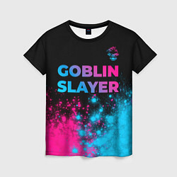 Женская футболка Goblin Slayer - neon gradient: символ сверху