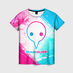 Женская футболка Evangelion neon gradient style