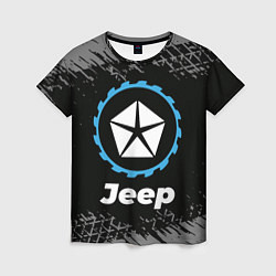 Футболка женская Jeep в стиле Top Gear со следами шин на фоне, цвет: 3D-принт