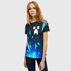 Футболка женская Minecraft взрыв частиц, цвет: 3D-принт — фото 2