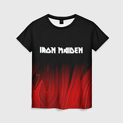 Женская футболка Iron Maiden red plasma