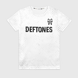 Футболка женская Deftones glitch на светлом фоне: символ сверху, цвет: 3D-принт