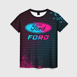 Женская футболка Ford - neon gradient