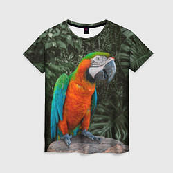 Женская футболка Попугай Макао