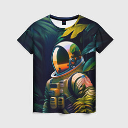 Женская футболка Космонавт в зарослях