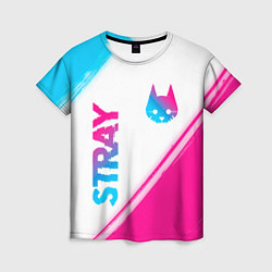Женская футболка Stray neon gradient style: надпись, символ