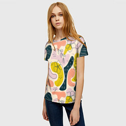 Футболка женская Весенняя абстракция, цвет: 3D-принт — фото 2