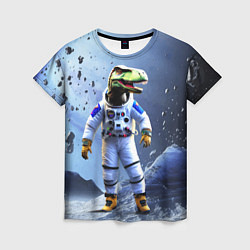 Женская футболка Тираннозавр-космонавт